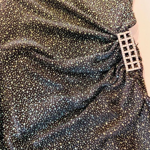 Classic Elegant Sleeveless Green Glitter Dress Size S - Picture 5 of 7